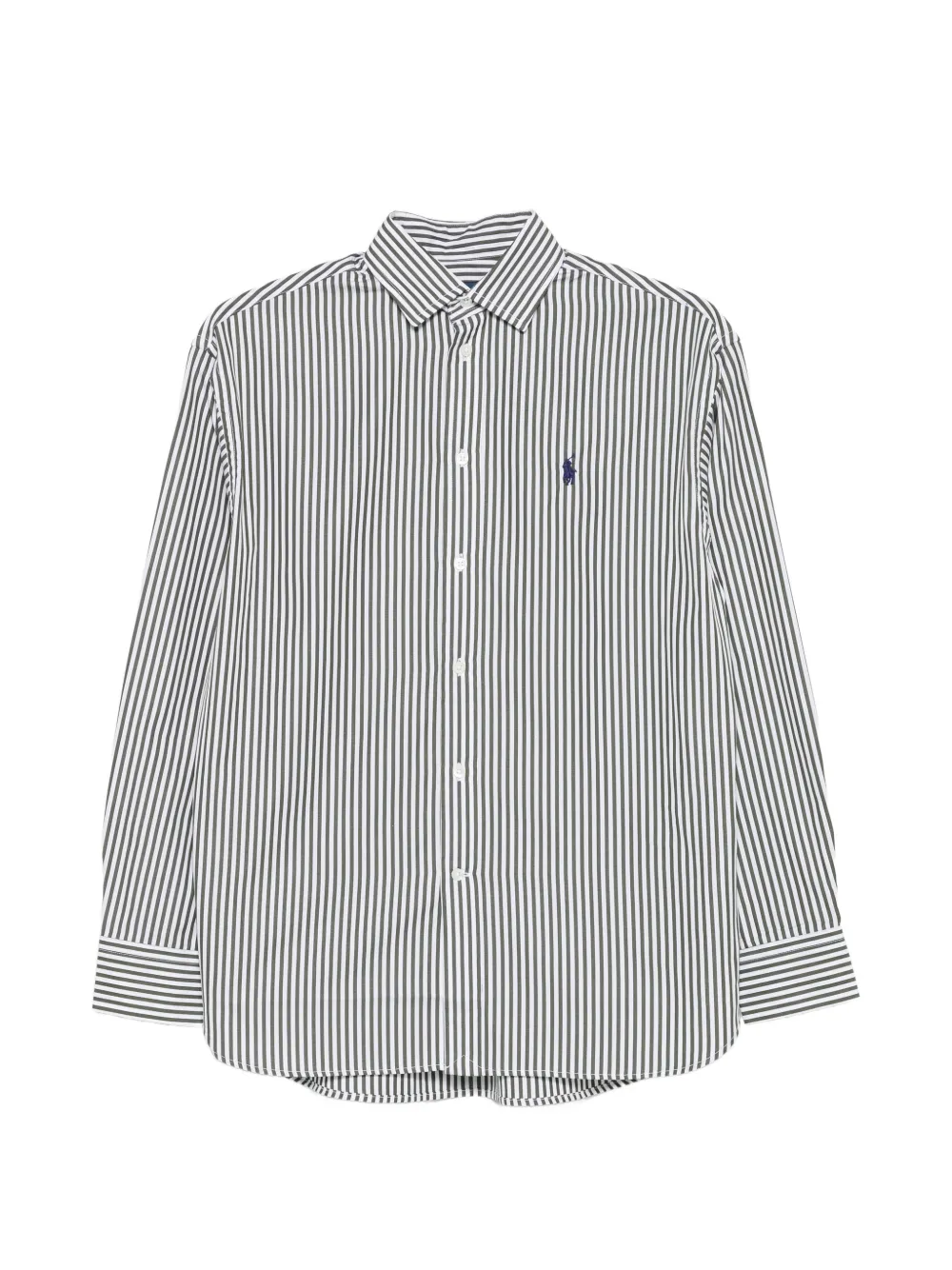 Polo Ralph Lauren vertical-stripe logo-embroidered shirt - Weiß