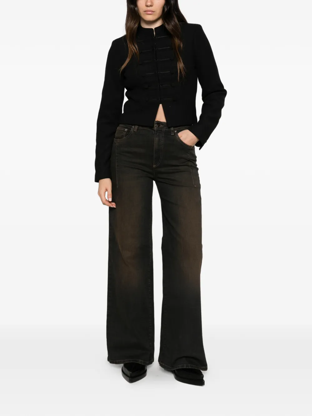 D.Exterior Jeans met vervaagd effect Bruin