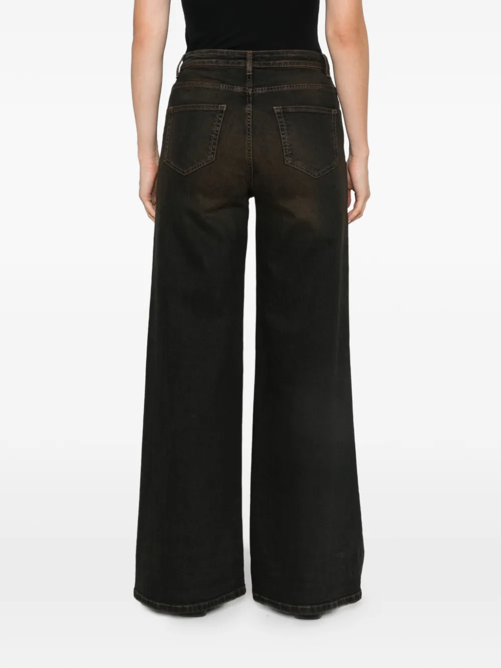 D.Exterior Jeans met vervaagd effect Bruin