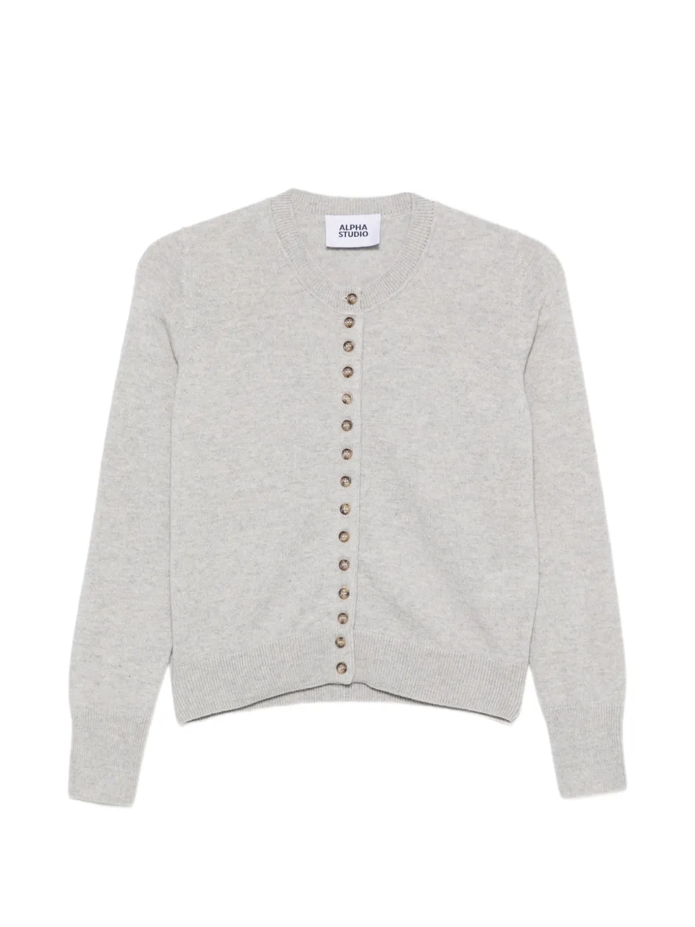 ALPHA STUDIO button-up crew-neck cardigan - Grigio