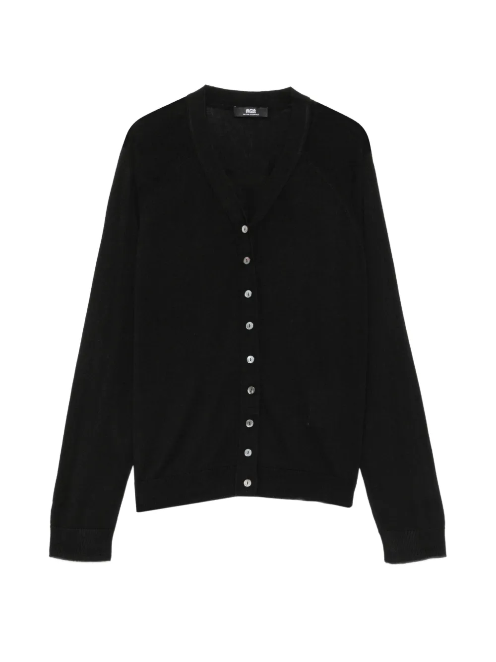 ALPHA STUDIO V-neck button-up cardigan - Black