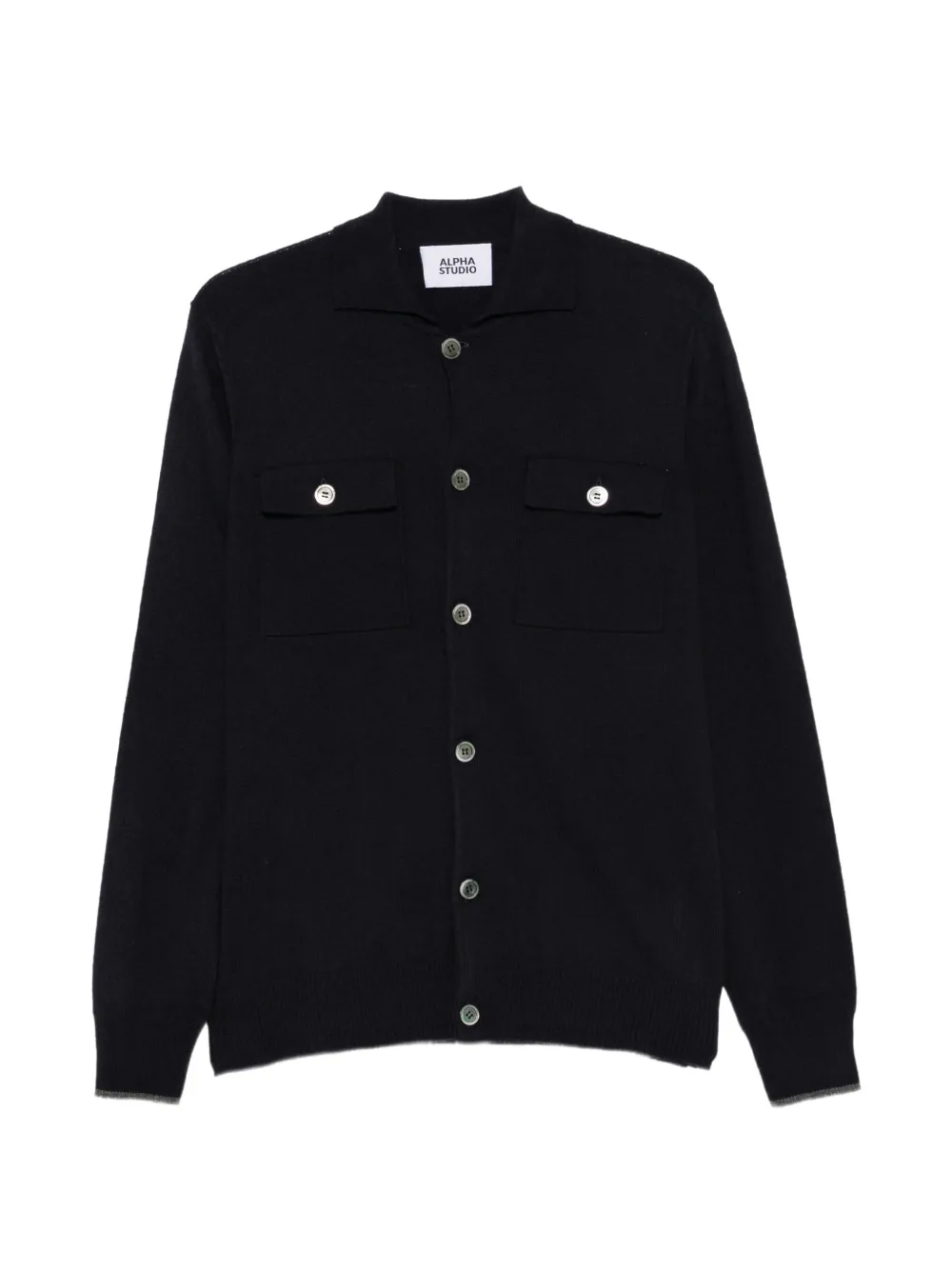 ALPHA STUDIO button-up pocket-detail shirt - Blu