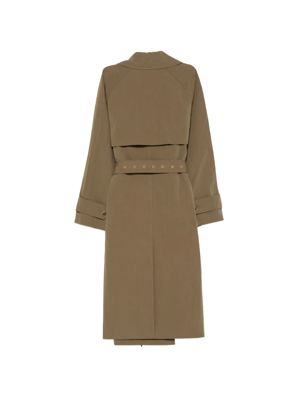 Michael Kors Trenchcoat met dubbele rij knopen en ceintuur Groen