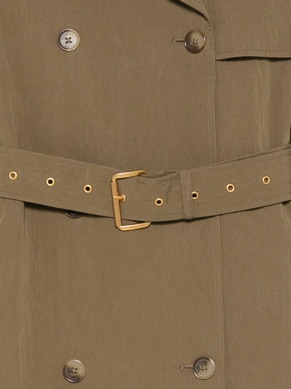 Michael Kors Trenchcoat met dubbele rij knopen en ceintuur Groen