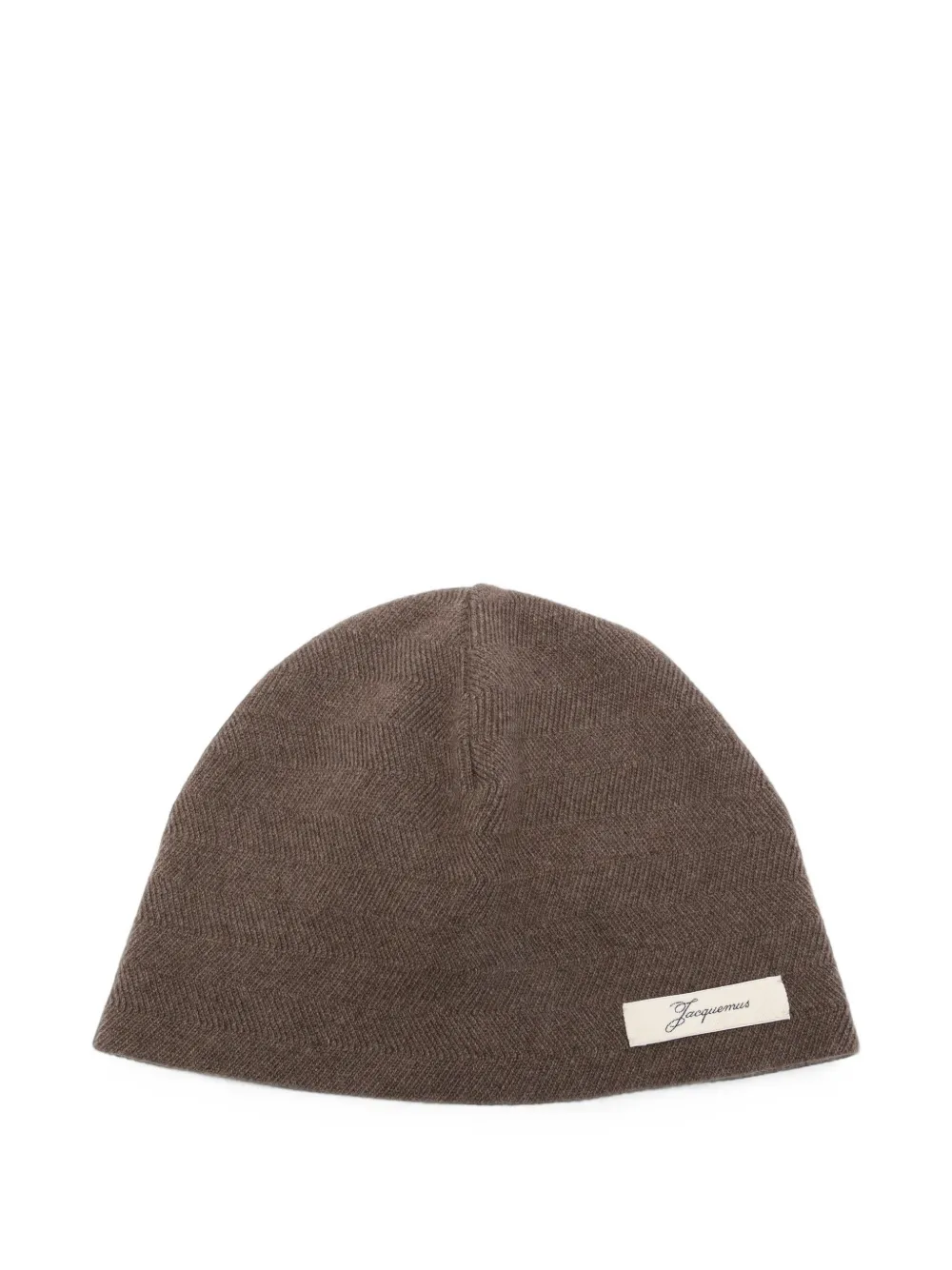 Jacquemus herringbone-knit beanie hat