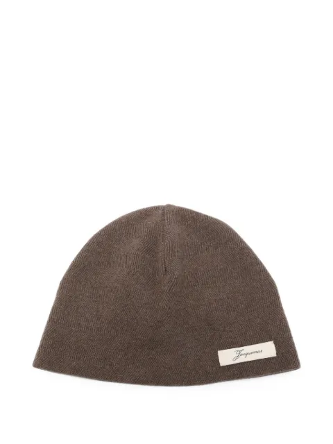 Jacquemus herringbone-knit beanie hat