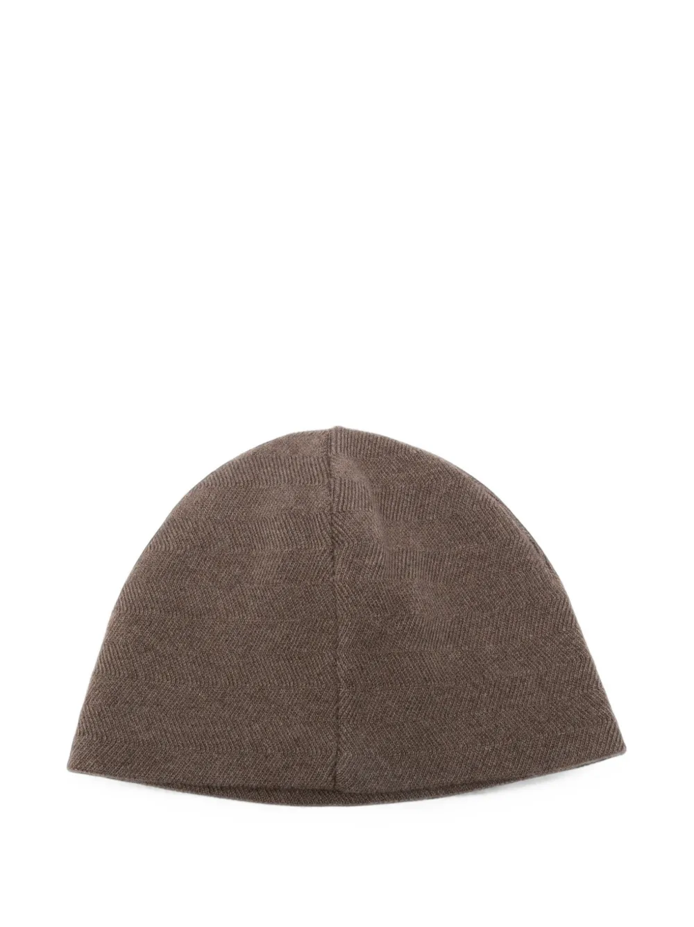 Jacquemus herringbone-knit beanie hat Bruin