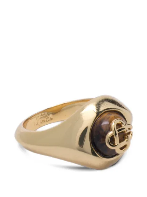 Casablanca logo-plaque signet ring
