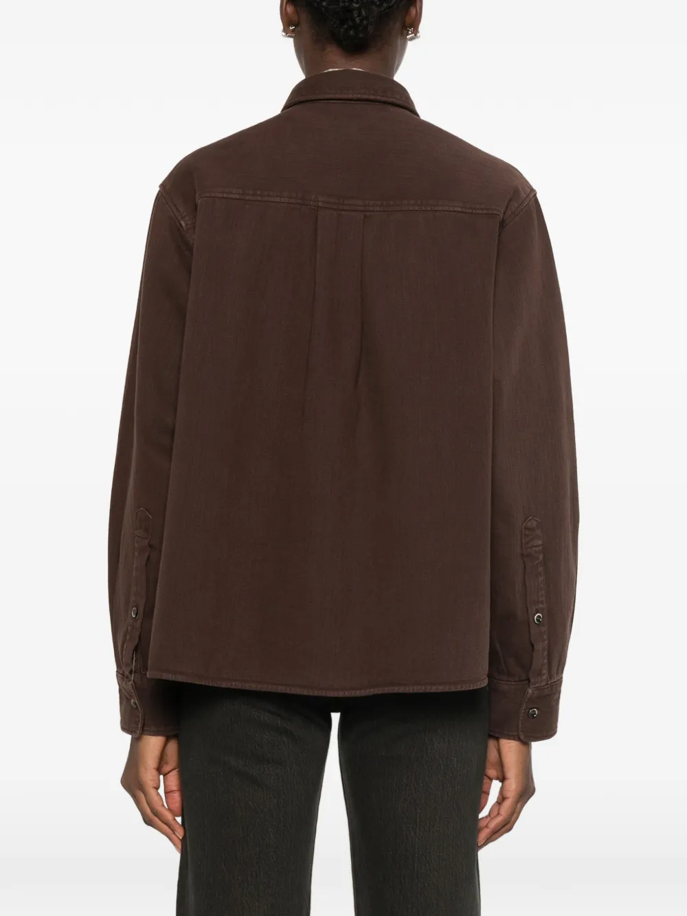 Nine In The Morning Arizona blouse met borstzak en knoopsluiting Bruin