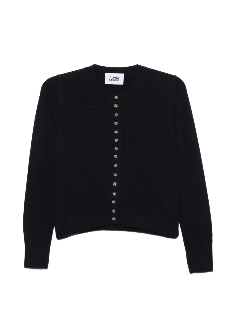 ALPHA STUDIO button-up crew-neck sweater