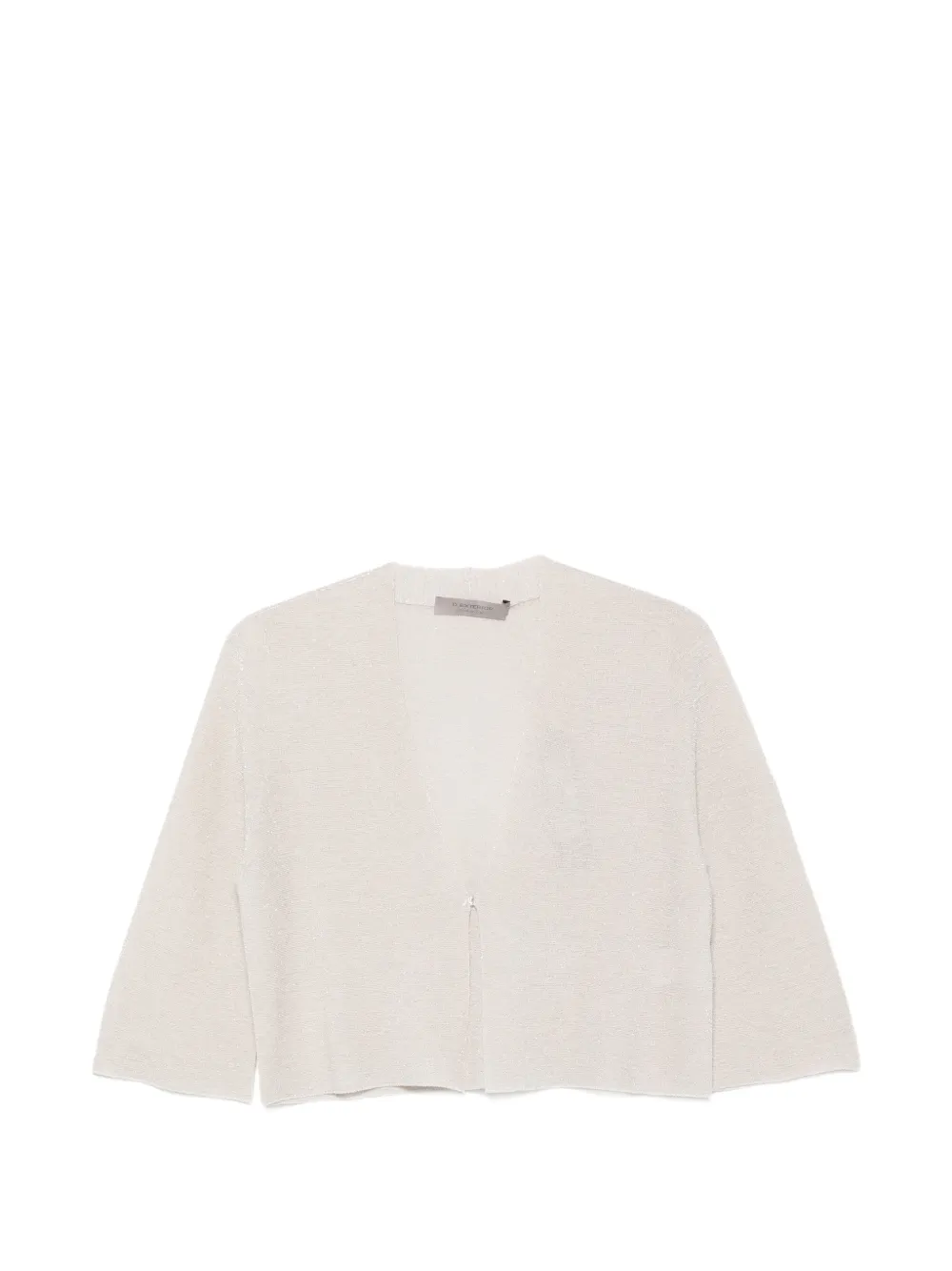 D Exterior Metallic-thread Cropped Jacket In White