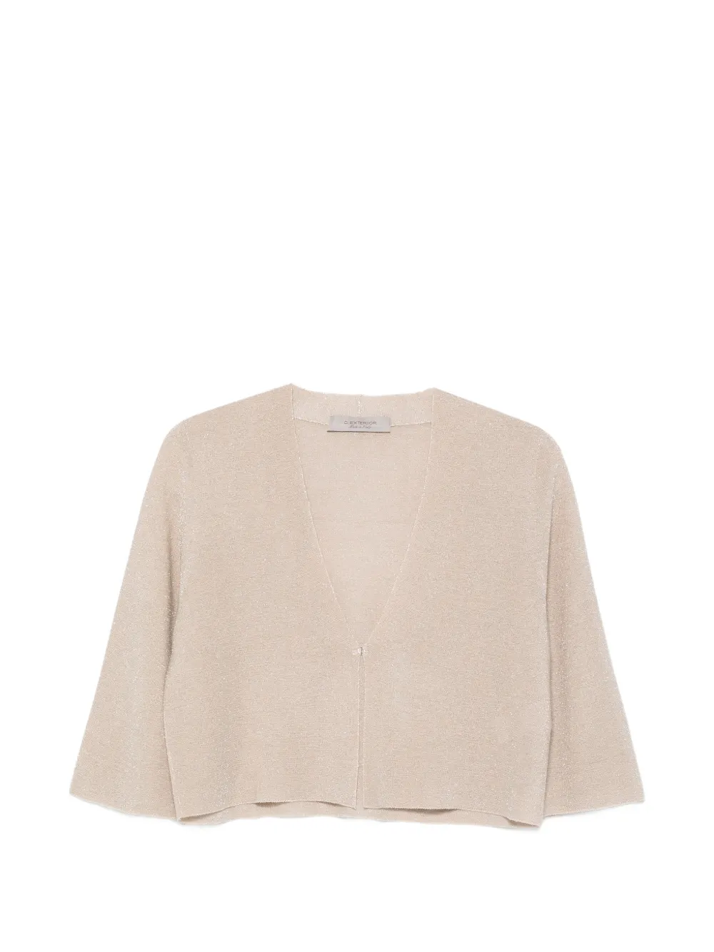 D.Exterior metallic-effect cropped jacket - Neutrals