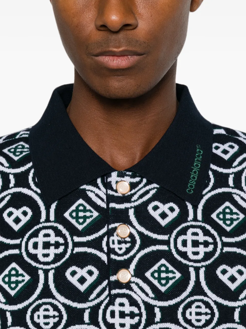 Casablanca Poloshirt met monogramprint Blauw