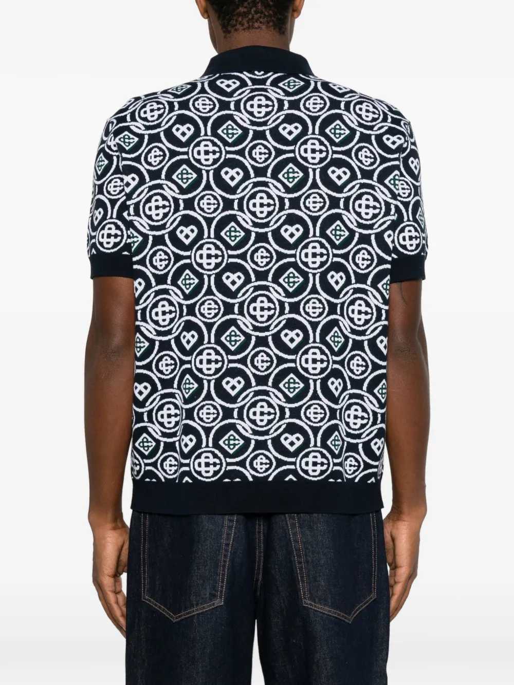 Casablanca Poloshirt met monogramprint Blauw