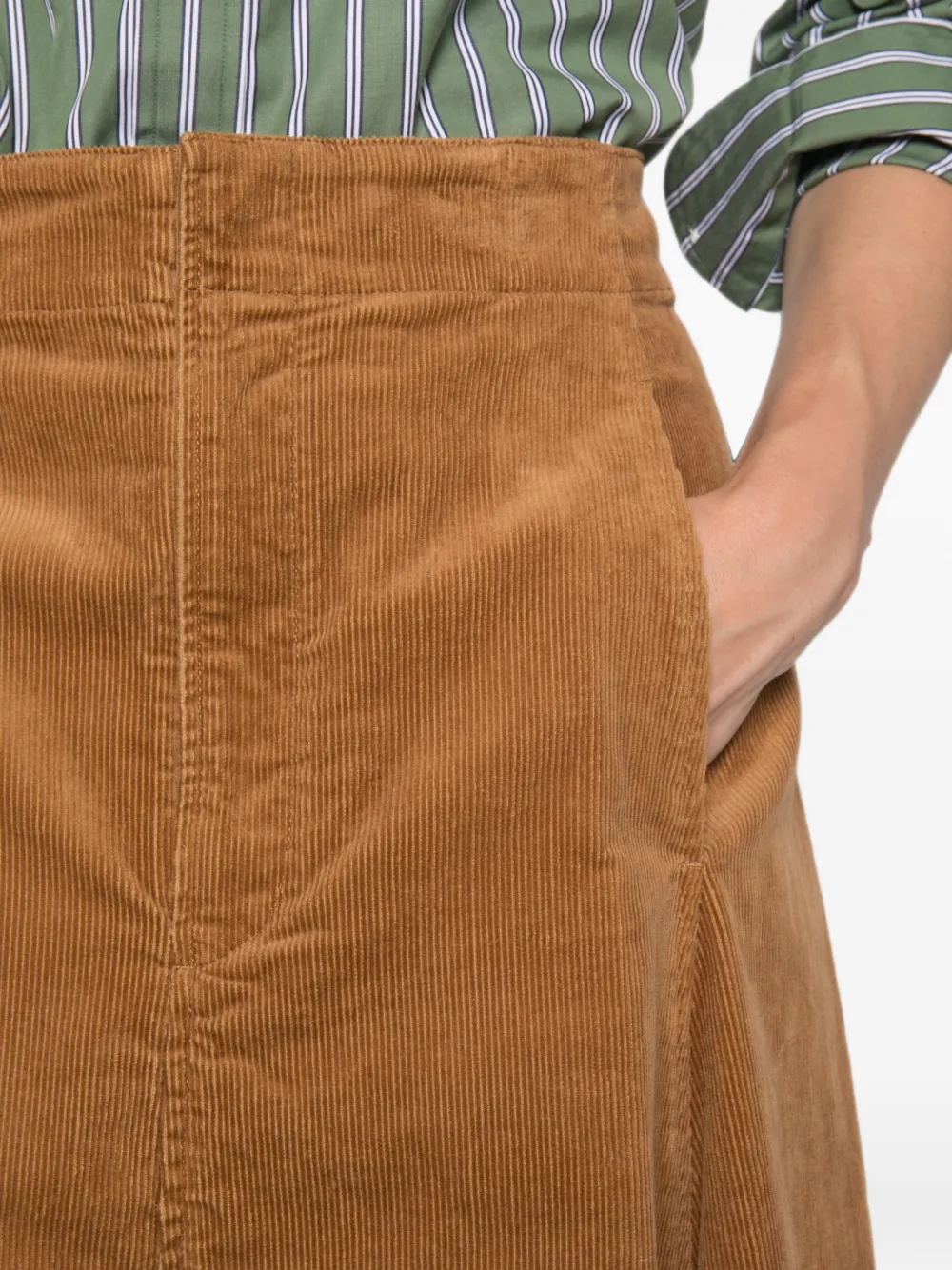 Polo Ralph Lauren Ribfluwelen flared rok Bruin