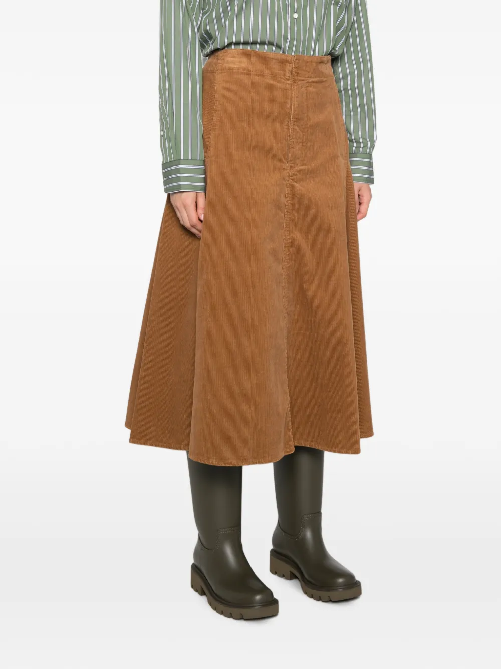 Polo Ralph Lauren Ribfluwelen flared rok Bruin