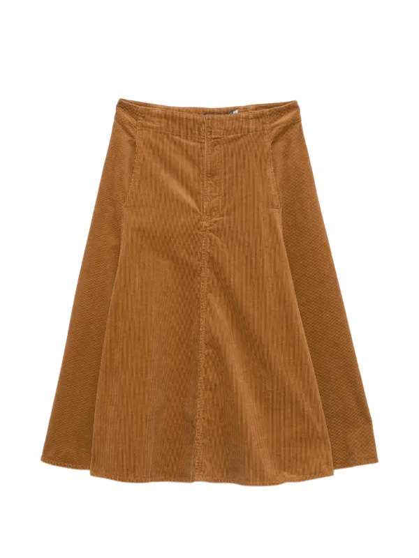 Polo Ralph Lauren Corduroy Flared Midi Skirt in Brown