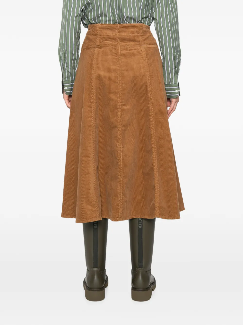 Polo Ralph Lauren Ribfluwelen flared rok Bruin
