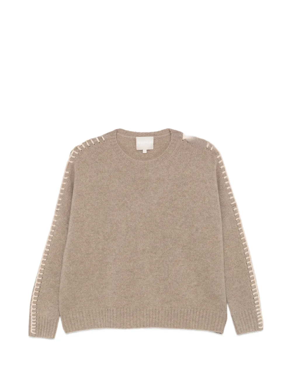 kujten Amea whipstitch-trim cashmere sweater
