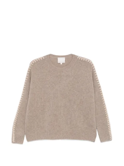 kujten Amea whipstitch-trim cashmere sweater