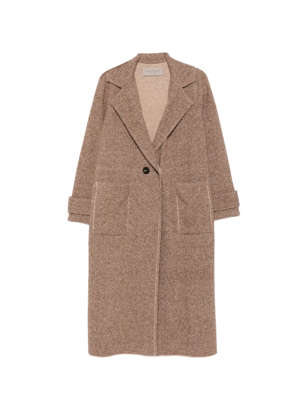 D.Exterior marl-knit notched-lapels coat - Marron D.Exterior marl-knit notched-lapels coat - Marron