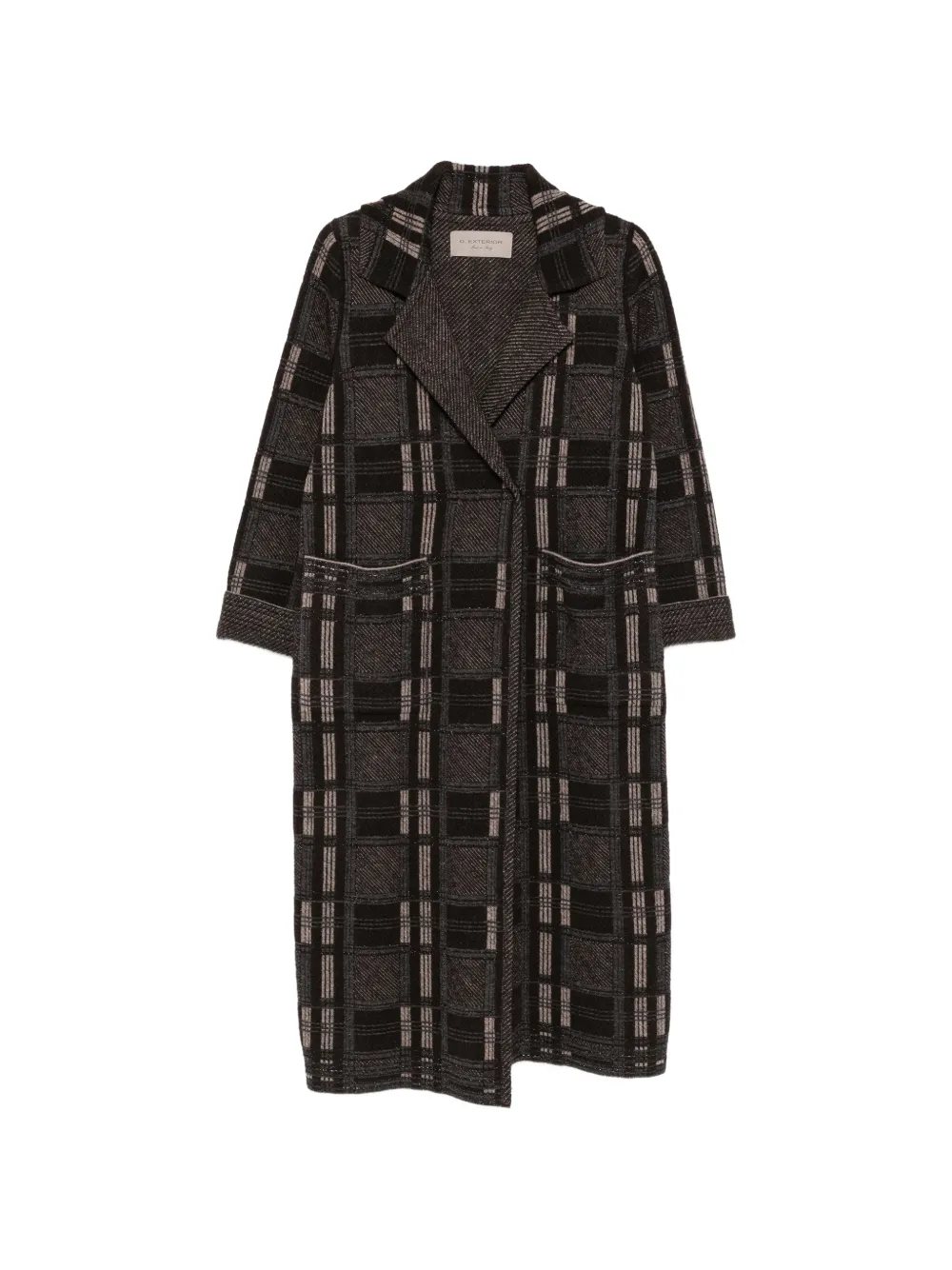 D.Exterior check-pattern glitter-detail coat - Noir D.Exterior check-pattern glitter-detail coat - Noir