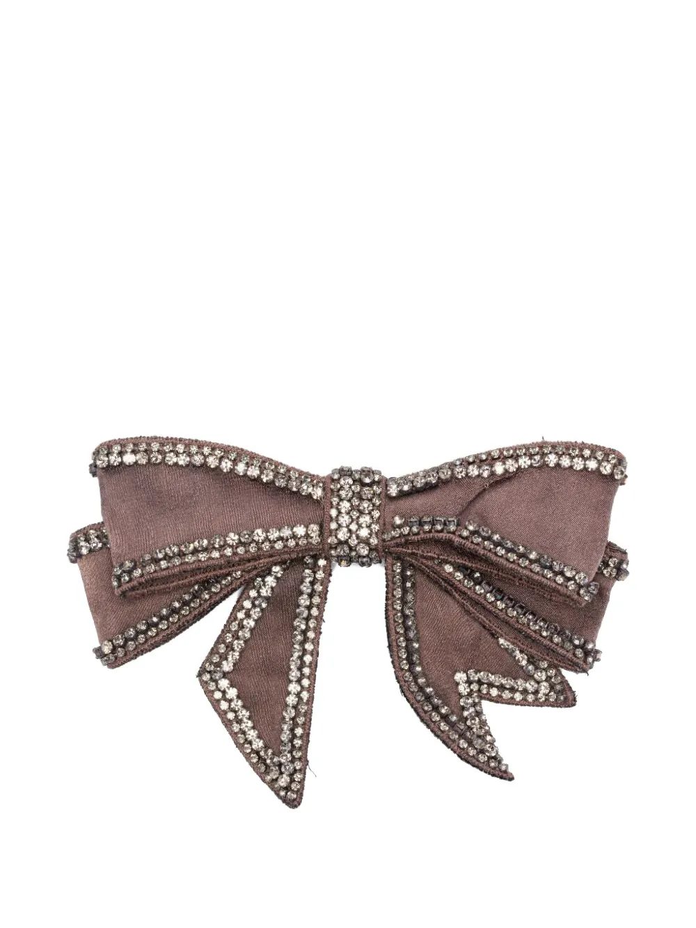 Vanisè rhinestone-embellished bow brooch - Braun