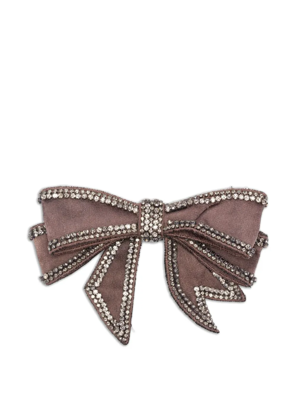 Vanisè rhinestone-embellished bow brooch - Braun
