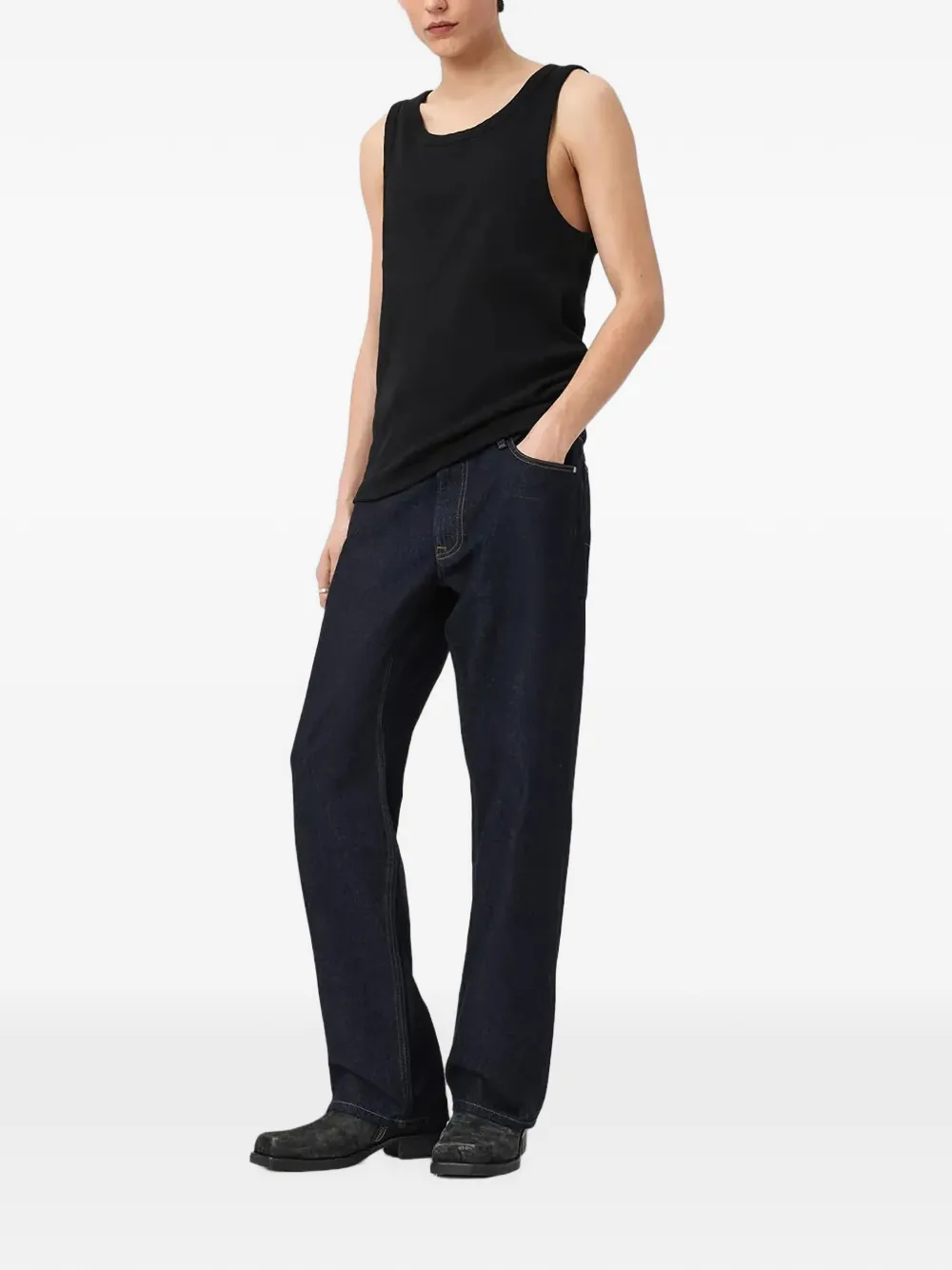 AllSaints Ribgebreide top Zwart