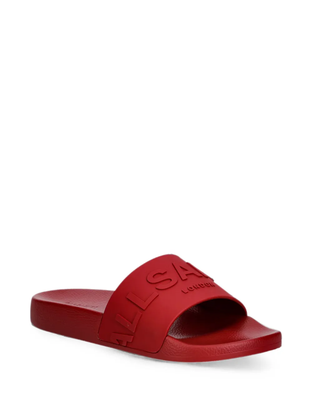 AllSaints Biggy slippers met logo-reliëf Rood