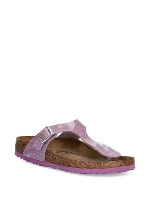 Birkenstock Kids glitter-effect buckle-fastening slides