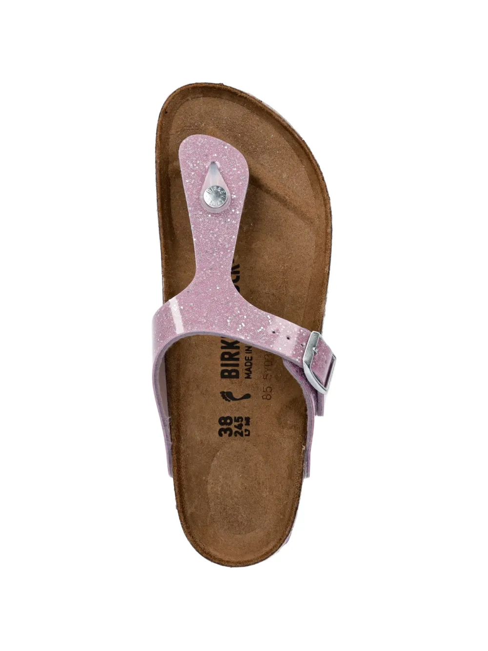 Birkenstock Kids glitter-effect buckle-fastening slides Paars
