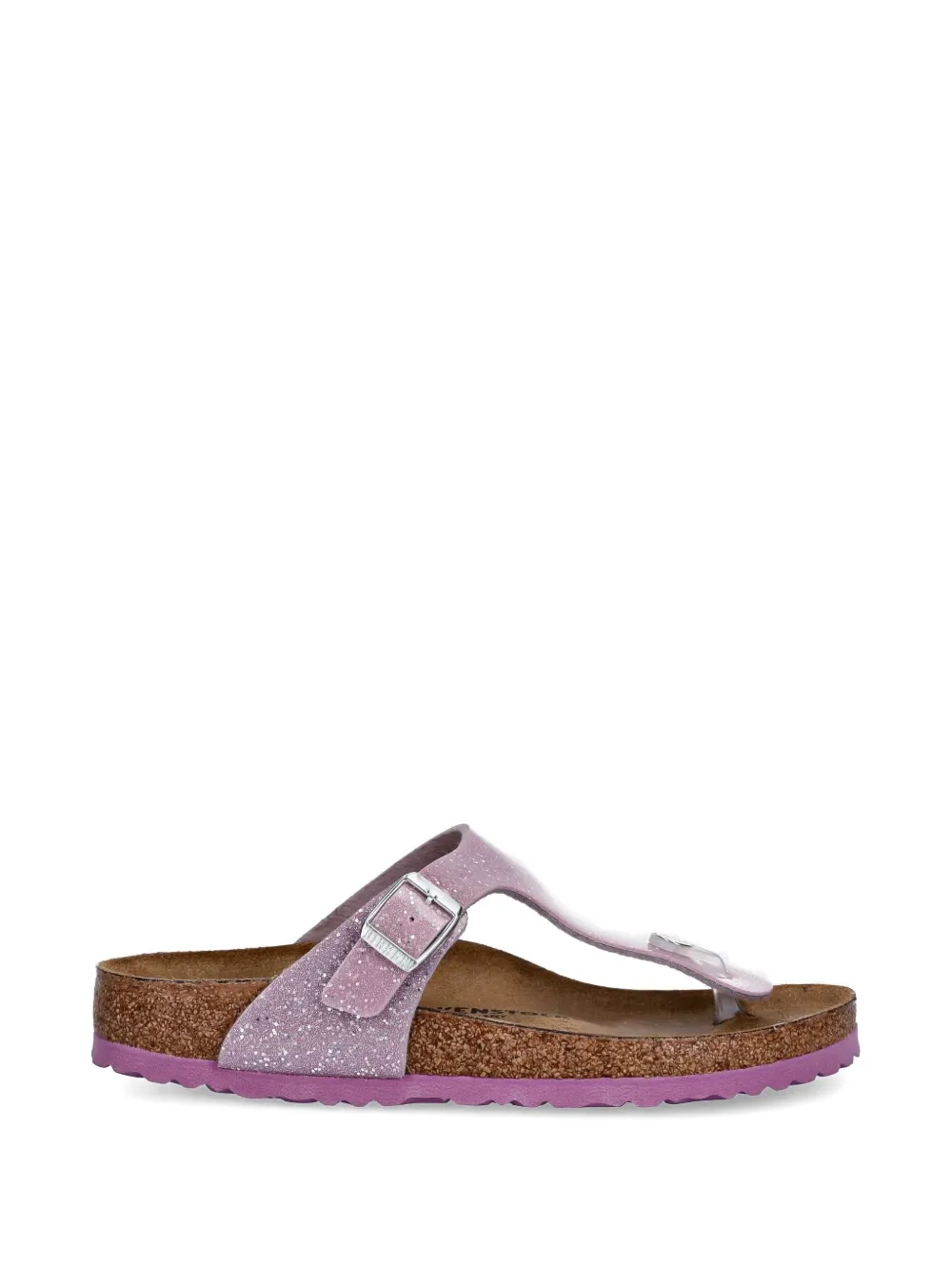 Birkenstock Kids glitter-effect buckle-fastening slides Paars