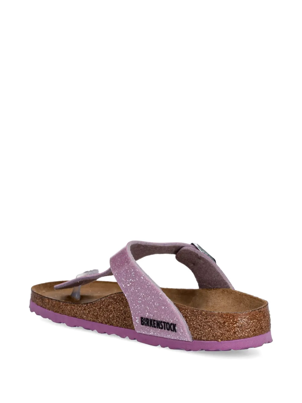 Birkenstock Kids glitter-effect buckle-fastening slides Paars