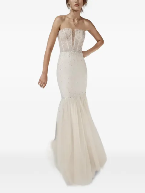 Vera Wang robe bustier à ornements de perles