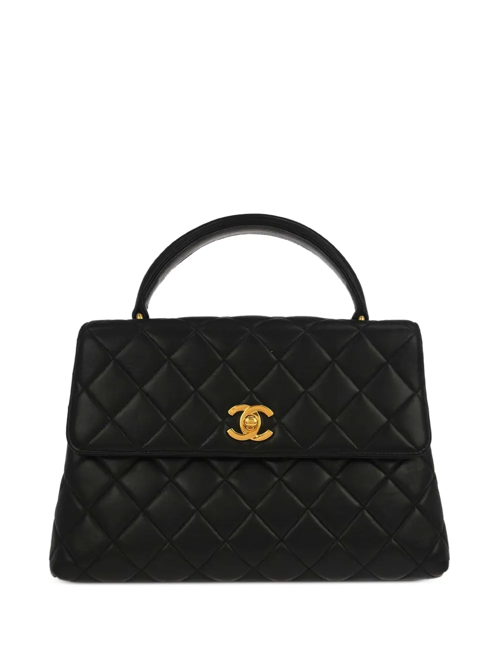 CHANEL Pre-Owned 1966-1997 Kelly CC turn-lock quilted tote bag - Nero
