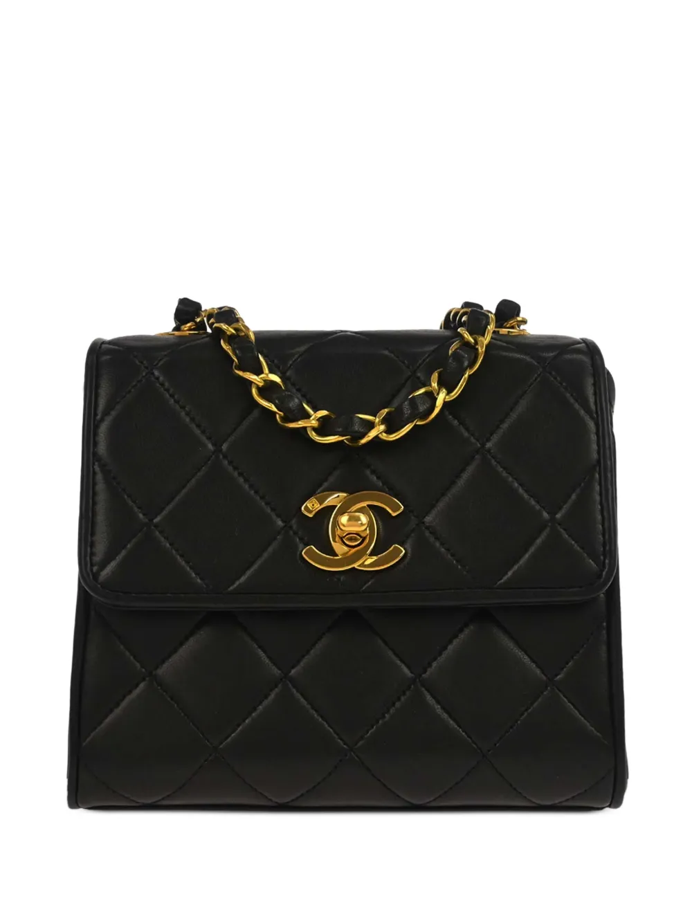 CHANEL Pre-Owned 1994-1996 CC turn-lock straight-flap mini bag - Nero