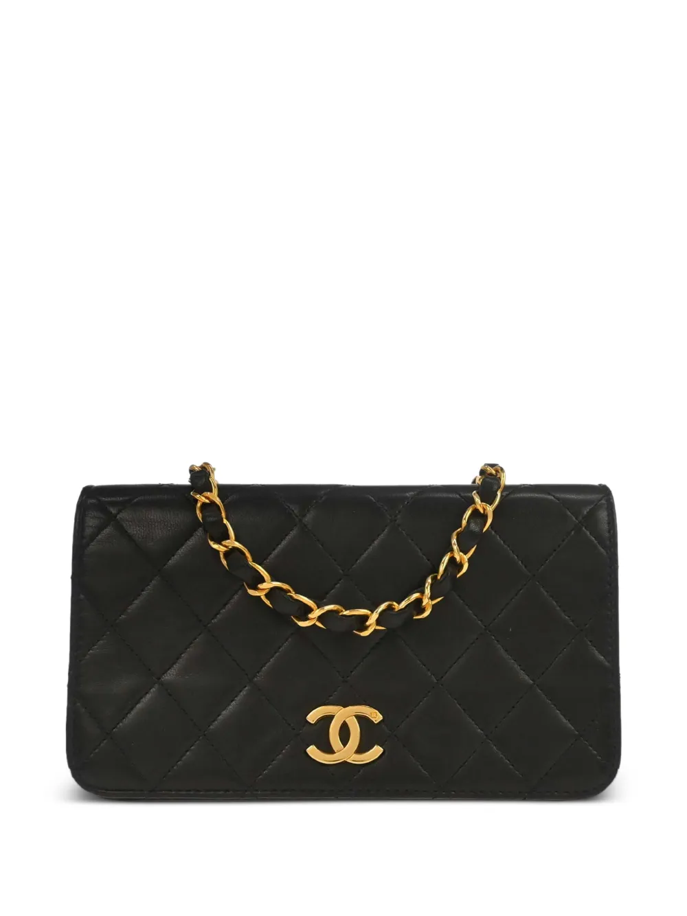 CHANEL Pre-Owned 1997-1999 Full Flap diamond-quilted mini bag - Black
