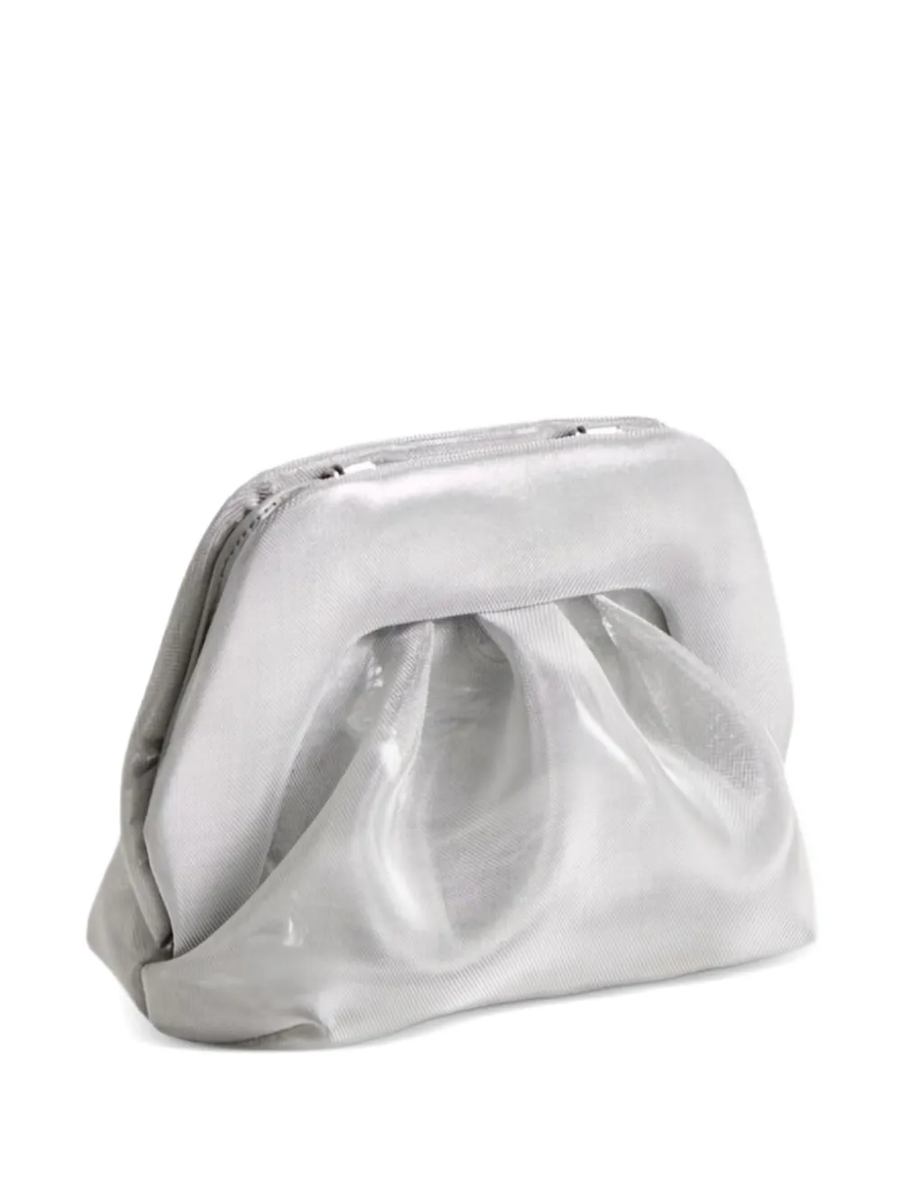 Themoirè Clutch met ruches Zilver