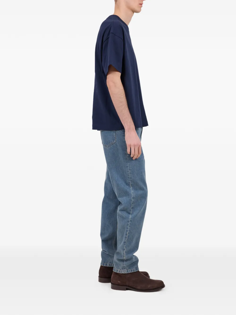 A.P.C. T-shirt met logoprint Blauw