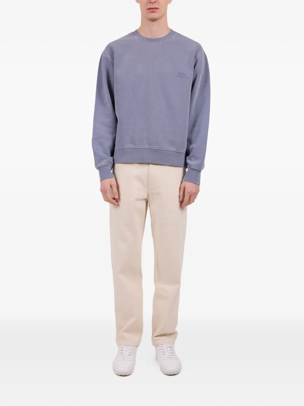 A.P.C. Sweater met logoprint Blauw