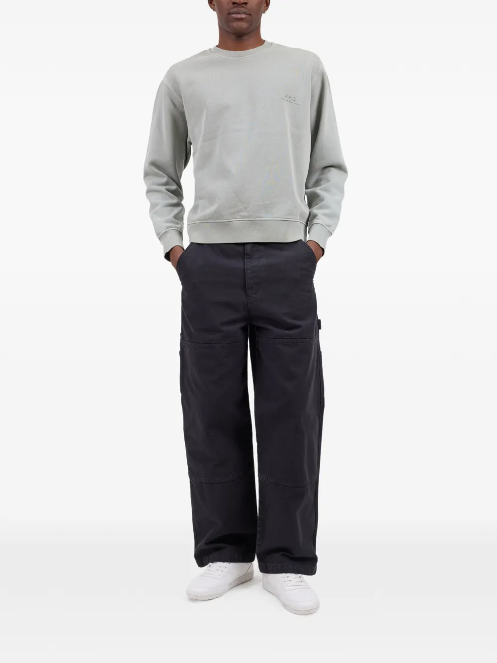 A.P.C. Sweater met logoprint Groen