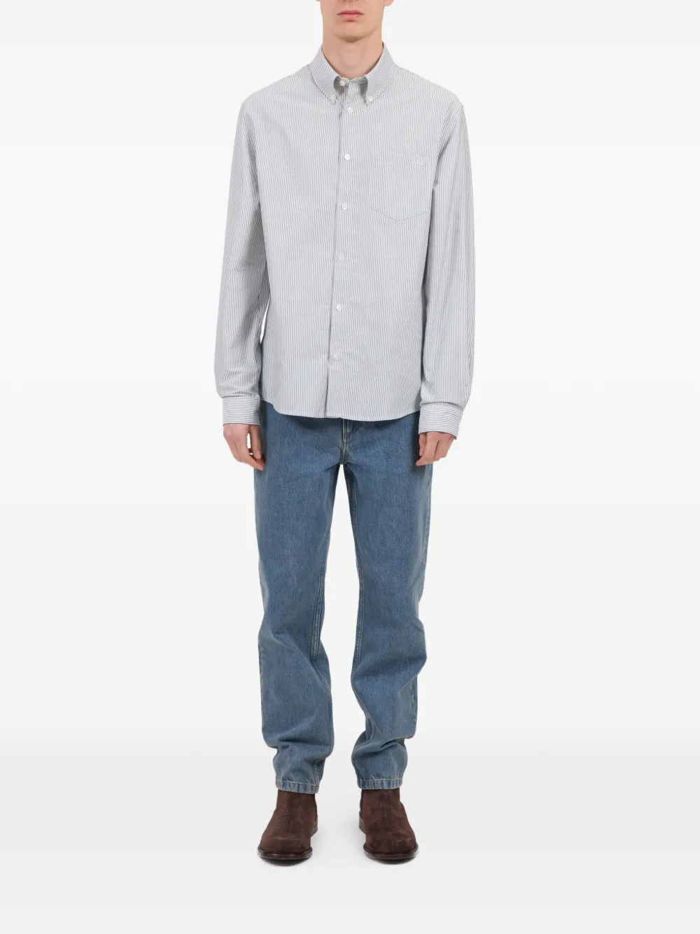 A.P.C. Gestreept overhemd Blauw