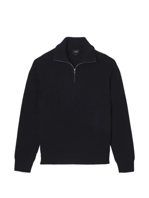 A.P.C. ribbed-knit half-zip sweater