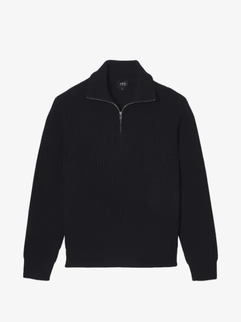 A.P.C. 리브드 니트 하프 집업 맨투맨