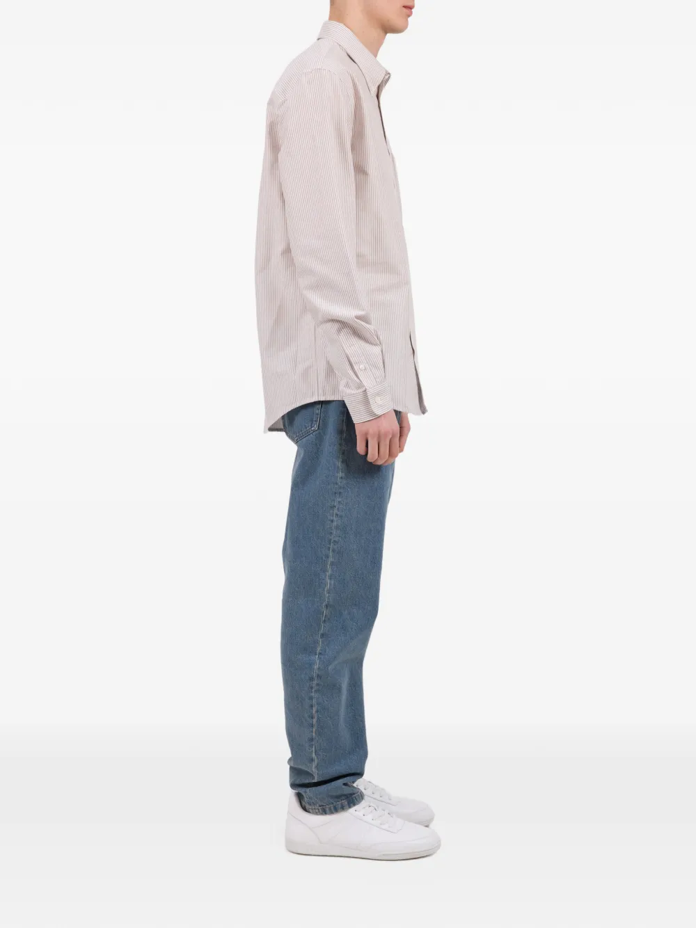 A.P.C. Gestreept overhemd Beige