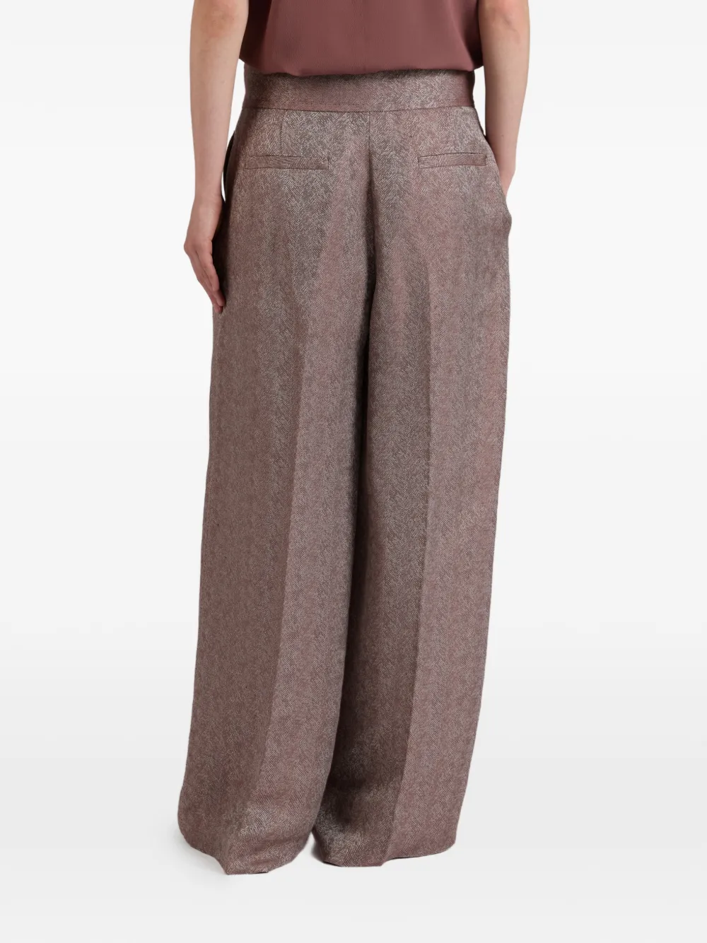 slowear Regular-fit broek met visgraatpatroon Bruin
