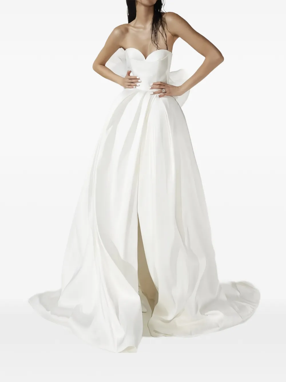 Vera Wang Faustina bow-detail gown - Bianco