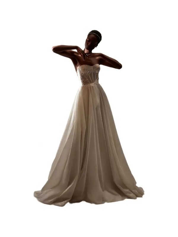 Milla Nova glitter-effect corset-style Dress | Neutrals