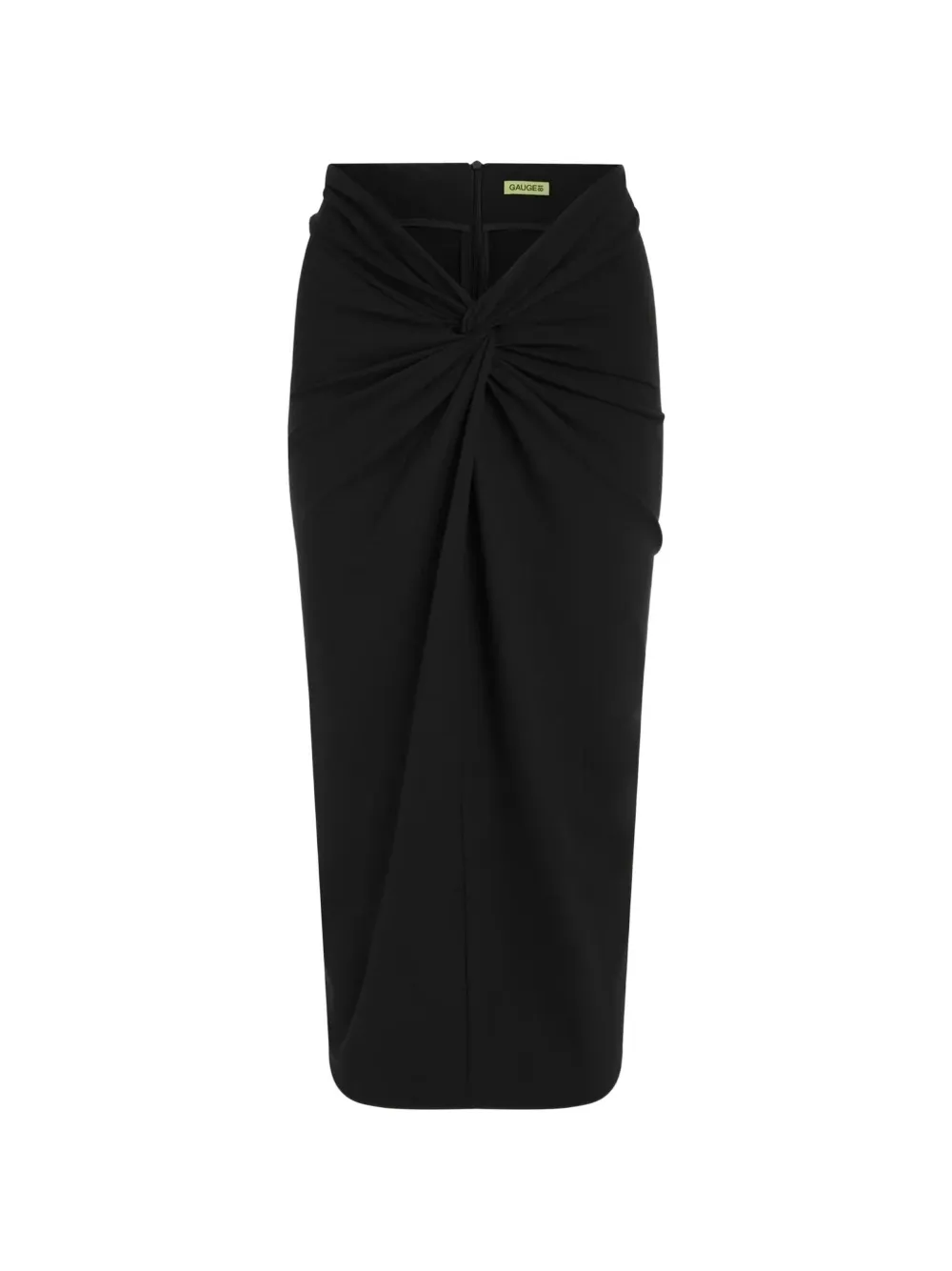 GAUGE81 Barina twist-detail draped midi skirt - Nero
